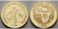 Frankreich 50 Euro<br> 7,78g<br> fein<br> 22 mm Ø Fußball Weltmeisterschaft 2010 in Südafrika, inkl. Etui & Zertifikat & Schuber -