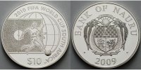 Nauru 10 Dollar Fußball Weltmeisterschaft 2010 in Südafrika, inkl. Kapsel ohne Zertifikat -