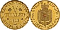 GERMANY HANNOVER 5T 1813 TW George III of England RARE GOLD PROOF CAMEO 5 Thalers NGC PF 62 CAMEO