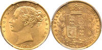 Great Britain Sovereign Great Britain 1862 Victoria Gold Sovereign PCGS MS-63 E of DEF struck over F var -