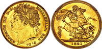 G.BRITAIN 1SOV George IV GOLD Sovereign full luster UNC -
