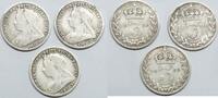 Great Britain (lot) 3 Pence 1896-1900 Victoria