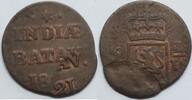 Indonesia - Netherlands East Indies 1/16 Gulden 1821 Error struck TTB-SUP