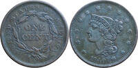 United States of America One cent Braided hair liberty head -