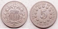 United States  5 cents 1867 ss+