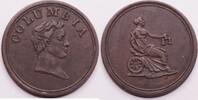 Great Britain Duke of Wellington / Simon Bolivar columbia farthing token ca 1820-1830 vzgl-