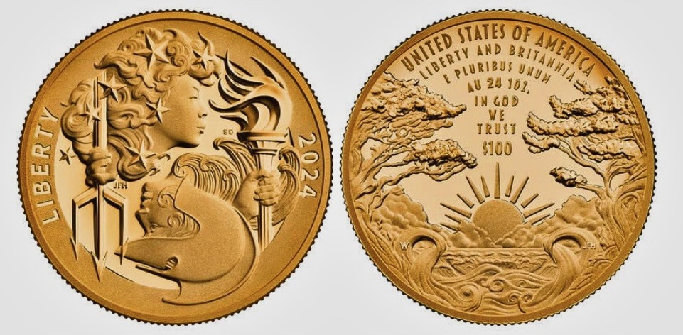 USA 100 Dollar 2024 American Liberty Liberty Britannia Gold