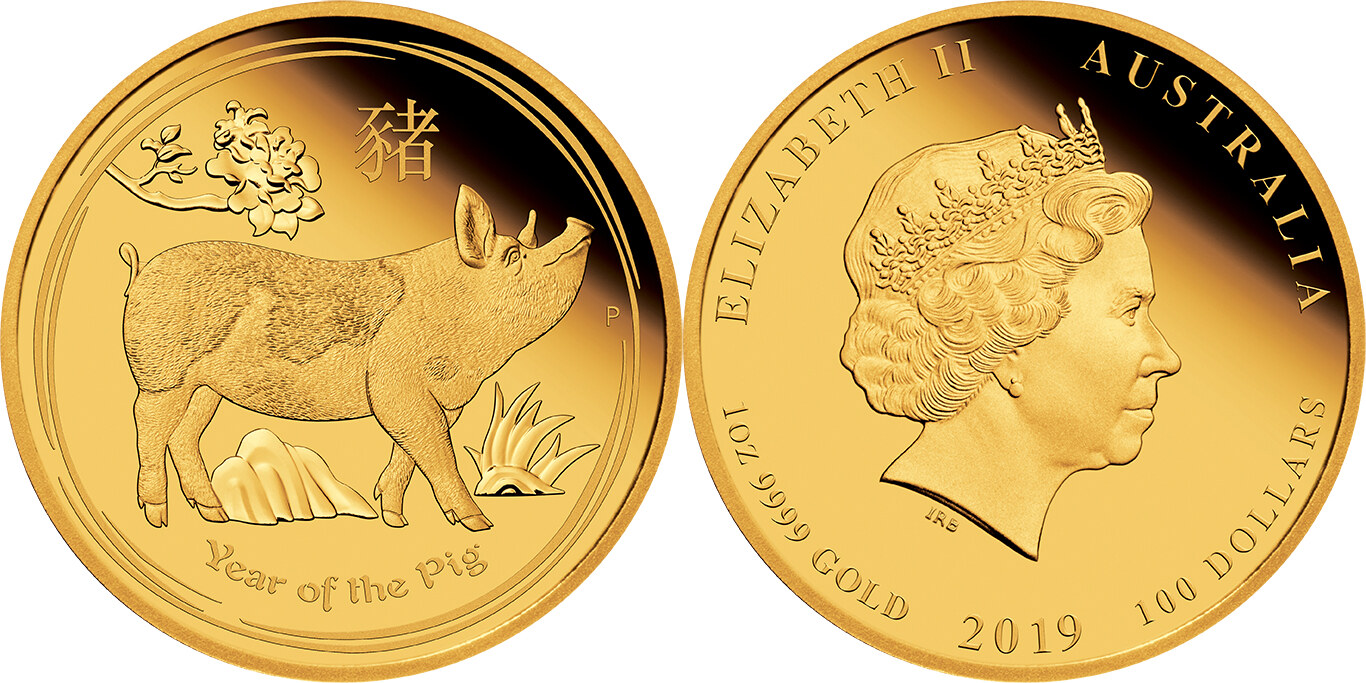 Australien 100$ 2019 1 oz Gold Coin Lunar Series II. - Year of the