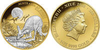 Niue 100$ 1 oz Gold Coin Australia at Night - Kangaroo -