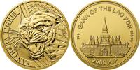 Laos 2000 KIP 1 oz Gold Coin Panthera Tigris - Tiger -