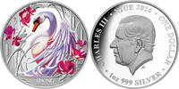Niue 1$ 1 oz Silver Coin Seasons - Spring Swan -