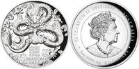 Australien 8$ 5 oz Silver Coin Lunar Series III - Year of the Dragon - High Relief -