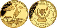 Kongo 100 Francs 2019 1 oz Gold Coin World&acute;s Wildlife - Giraffe ST 5600,00 EUR  Excl. 40,00 EUR Verzending