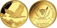 Kongo 100 Francs 2021 1 oz Gold Coin World&acute;s Wildlife - Bald Eagle ST 5300,00 EUR  Excl. 40,00 EUR Verzending