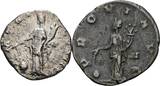 ROM, Kaiserzeit Lot 2 Stück Münzen (1x Denar+1x Antoninian) Septimius Severus 193-211 / Gallienus 259-268 VF-