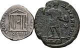 ROM Lot 2 Stk. Denar, Bronze Antoninus Pius 138-161, Theodosius I. 379-395 VF