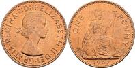 Großbritannien One Penny 1967 Queen Elizabeth II. vz- 2,50 EUR  plus 10,00 EUR verzending