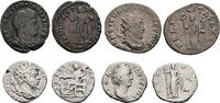 Römisches Reich - Kaiserzeit Lot 4 Stk. 2x Denare, Follis, Antoninian Faustina, Septimius Severus, Constantius, Valerianus I. -