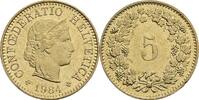 Schweiz 5 Rappen 1984 ss+ 2,50 EUR  plus 10,00 EUR verzending