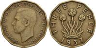 Großbritannien 3 Pence George VI. -