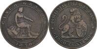 Spanien 5 Centimos Provisorische Regierung 1868-1870 -