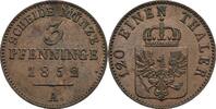Preussen 3 Pfennige Friedrich Wilhelm IV. 1840-1861 -