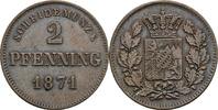 Bayern 2 Pfennige Ludwig II. 1864-1886 -