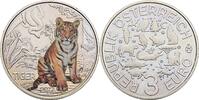 Österreich, 2. Republik 3 Euro Tiger Farbdruck -