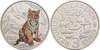 Österreich, 2. Republik 3 Euro Tiger Farbdruck -