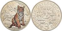 Österreich, 2. Republik 3 Euro Tiger Farbdruck -