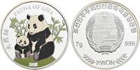 Nordkorea 2 Won Fauna of Asia/Panda mit Jungtier -