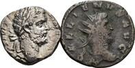 ROM, Kaiserzeit Lot 2 Stück Münzen (1x Denar+1x Antoninian) Septimius Severus 193-211 / Gallienus 259-268 VF-