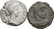 ROM, Kaiserzeit Lot 2 Stück Münzen (1x Denar+1x Kleinbronze) Faustina, Frau des Antoninus Pius 141 / Valens 364-378 -
