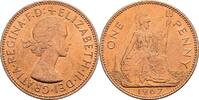 Großbritannien 1 Penny 1967 Queen Elizabeth II. vz+ 2,50 EUR  plus 10,00 EUR verzending