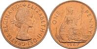 Großbritannien 1 Penny 1967 Queen Elizabeth II. vz+ 2,50 EUR  plus 10,00 EUR verzending