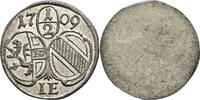 Erzbistum Salzburg, Johann Ernst Thun-Hohenstein 1/2 Kreuzer 1709 EF / stempelfrisch