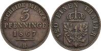 Preussen, Wilhelm I. 1861-1888 3 Pfennige -