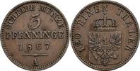 Preussen, Wilhelm I. 1861-1888 3 Pfennige -