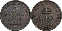 Preussen, Wilhelm I. 1861-1888 3 Pfennige -