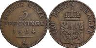 Preussen, Wilhelm I. 1861-1888 3 Pfennige -
