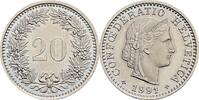 Schweiz 20 Rappen 1991 vz 2,50 EUR  plus 10,00 EUR verzending