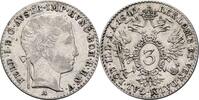 Kaisertum Österreich 3 Kreuzer 1845 A, Wien Ferdinand I. 1835-1848 ss/vz 20,00 EUR  plus 10,00 EUR verzending