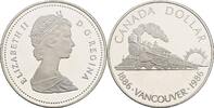 Kanada, Elizabeth II. 1 Dollar 100 Jahre Stadt Vancouver und Transkanadische Eisenbahn -