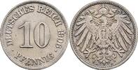 Deutsches Reich 10 Pfennig 1906 A VF / EF gereinigt