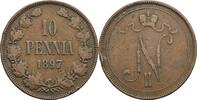 Finnland Großfürstentum (1809-1917) 10 Penniä Nikolaj II. 1894-1917 -
