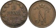 Finnland Großfürstentum (1809-1917) 10 Penniä Nikolaj II. 1894-1917 -
