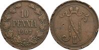 Finnland Großfürstentum (1809-1917) 10 Penniä Nikolaj II. 1894-1917 -