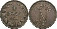 Finnland Großfürstentum (1809-1917) 10 Penniä Nikolaj II. 1894-1917 -