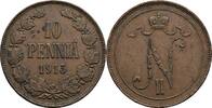 Finnland Großfürstentum (1809-1917) 10 Penniä Nikolaj II. 1894-1917 -
