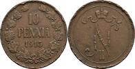 Finnland Großfürstentum (1809-1917) 10 Penniä Nikolaj II. 1894-1917 -